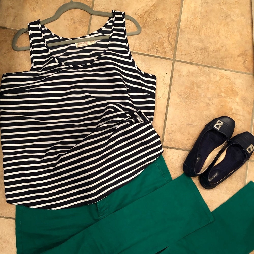 Navy & White Stripped Tank-perfect for summer!
